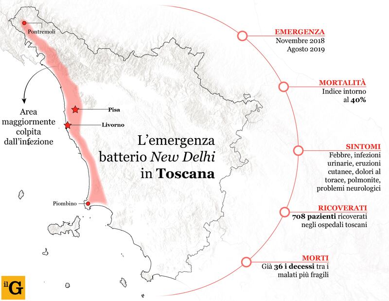 La mappa del batterio New Delhi