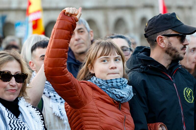 Greta Thunberg e Francesca Albanese al corteo Pro Pal a Roma: le foto 12