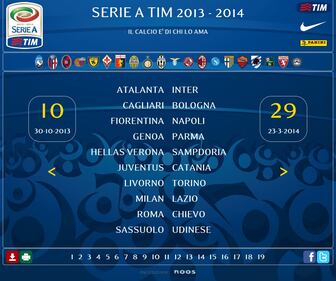Ecco il calendario del campionato di serie A 10