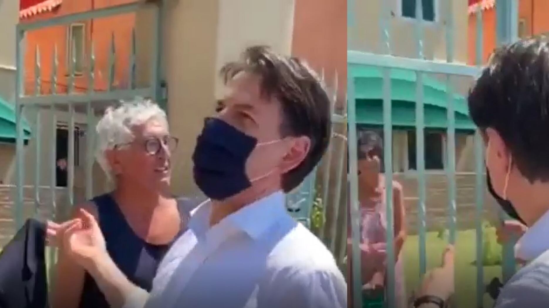 Esce in mutande a buttare i rifiuti e incontra...Conte