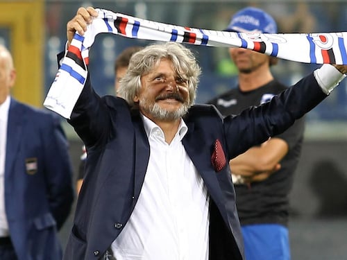 Massimo Ferrero esulta per la vittoria sulla Juventus