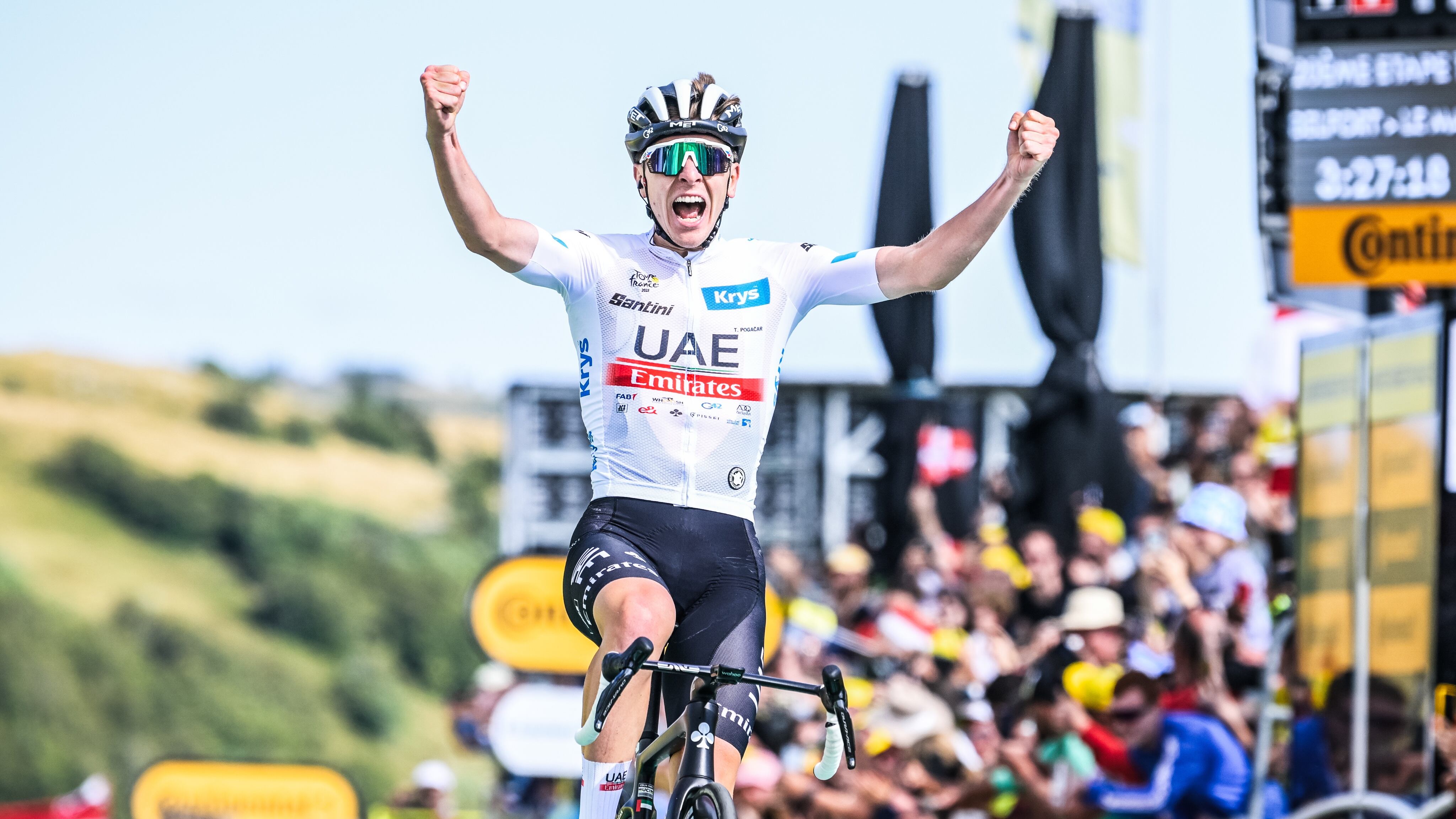 Tour, a Pogacar l'ultimo duello con Vingegaard. Grande Ciccone, vince la maglia a pois