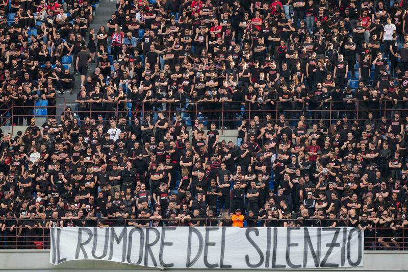 Striscione Curva Sud Milan-Genoa