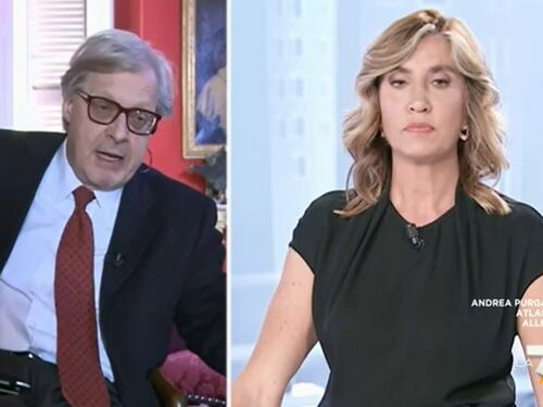 "Come hai fatto a vivere con Arcuri?", "Ti odio", Vittorio Sgarbi punzecchia Myrta Merlino