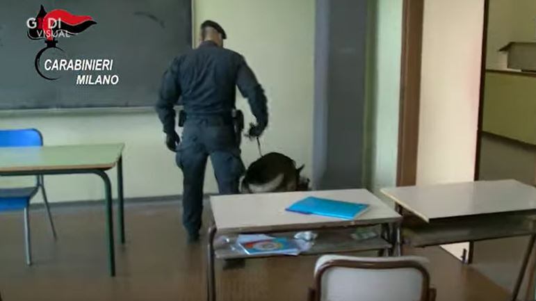 Controlli a sorpresa in due scuole. Gli studenti lanciano la droga dalle finestre