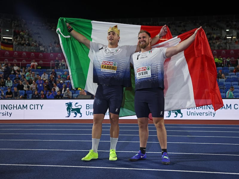 Lancio del peso, doppietta azzurra: oro per Fabbri e argento per Weir
