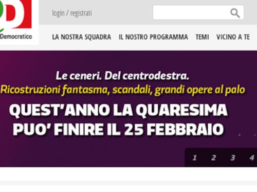 La gaffe sul sito del Pd: "Le ceneri della destra". E scoppia la polemica