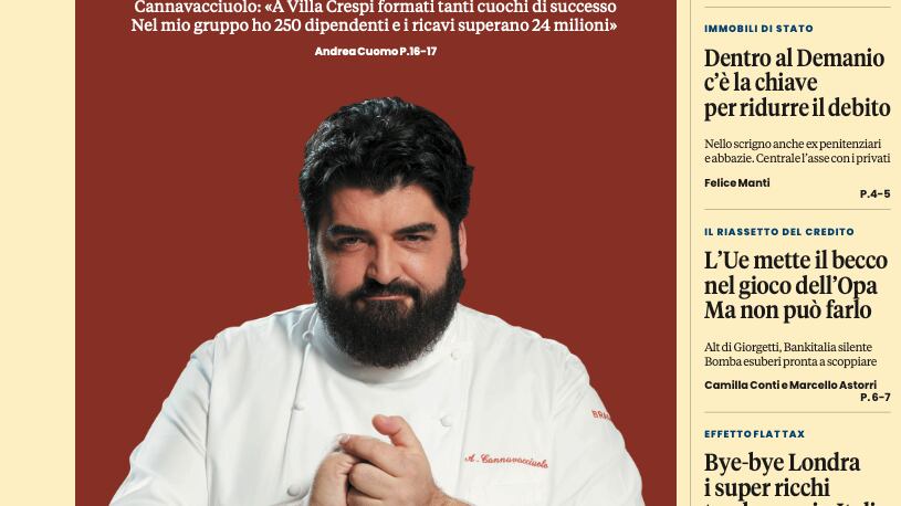 Cannavacciuolo, il menu del successo
