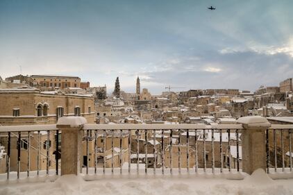Lo spettacolo dei Sassi di Matera sotto la neve 10