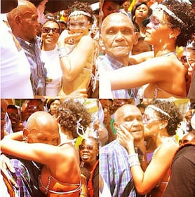Rihanna al Carnevale delle Barbados Tutta piume e davvero pochi vestiti 9