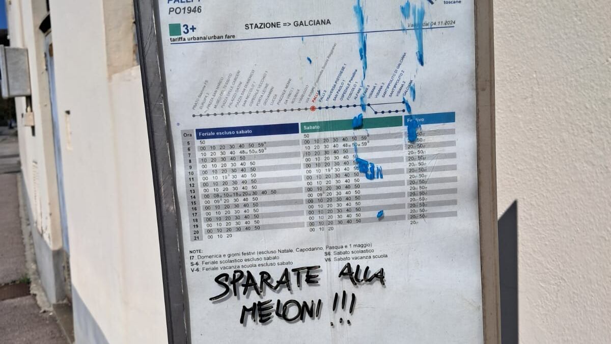 "Sparate alla Meloni". La frase-choc comparsa a Prato