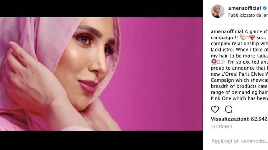 Una modella con il velo per pubblicizzare lo shampoo