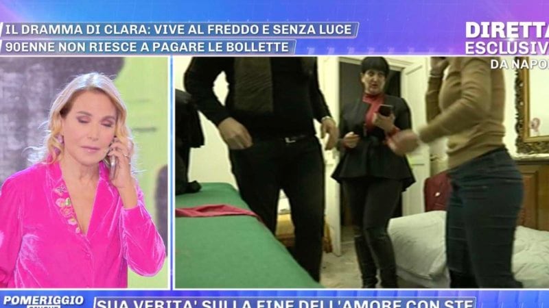 Irruzione in diretta per Barbara D’Urso: 90enne portata via di forza