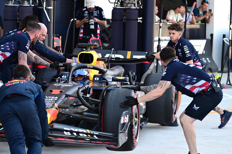 F1 Miami qualifiche Verstappen box