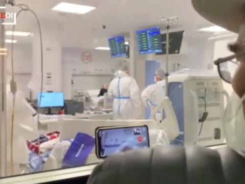 Al Bano in visita al Covid Hospital. La richiesta spiazzante di un'anziana
