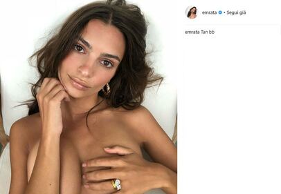 Emily Ratajkowski topless per il marito 2