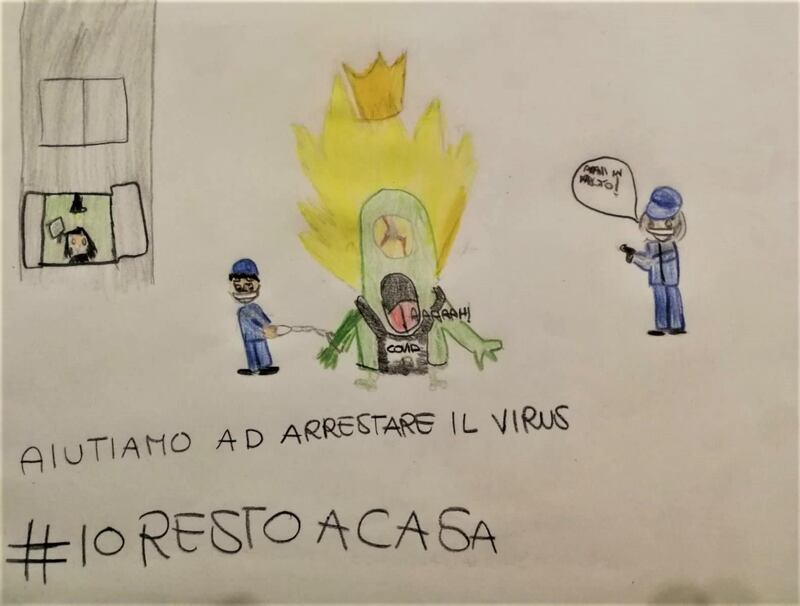 Milano, i disegni dei figli di poliziotti che combattono il coronavirus 4