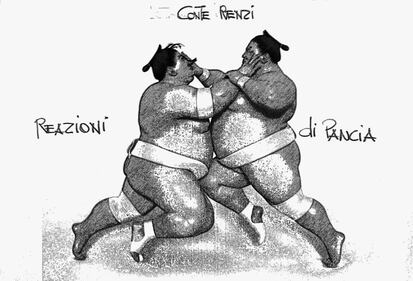 La vignetta del giorno: Conte Renzi....reazioni di pancia 1