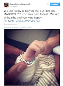 È nato Maddox Prince, figlio di Melissa Satta e Boateng 1