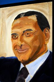Prima mostra di quadri di G. Bush. C'è anche Berlusconi 1