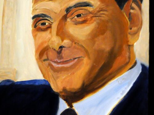 Prima mostra di quadri di G. Bush. C'è anche Berlusconi