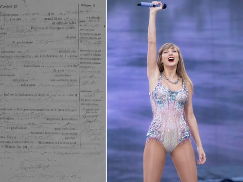 Taylor Swift, rinvenuta prova delle sue origini italiane: ecco l’atto di nascita di un trisavolo