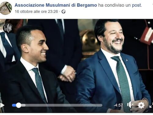 I post contro Salvini, Putin e Israele dell'associazione musulmani di Bergamo