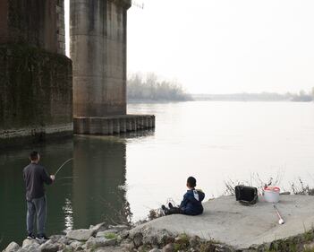 Cremona, fiume Po in secca sotto lo zero idrometrico