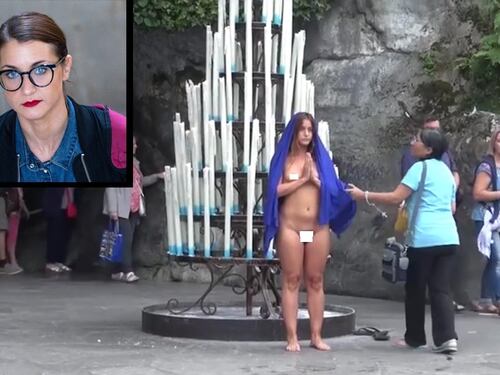 Deborah de Robertis sarà denunciata per il nudo della grotta di Lourdes