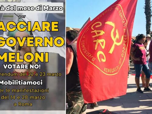 La violenza choc dei Carc accolti alla Camera dal M5S: Meloni a testa in giù per dire No al referendum