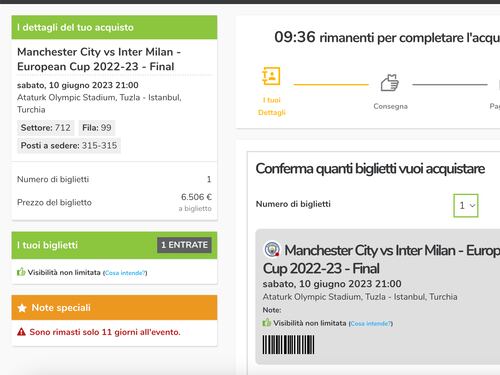 6.500 euro un biglietto: le folli cifre dei bagarini per Manchester City-Inter