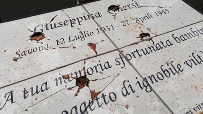 Noli, devastata la targa dedicata a Ghersi, la ragazzina stuprata e uccisa dai partigiani