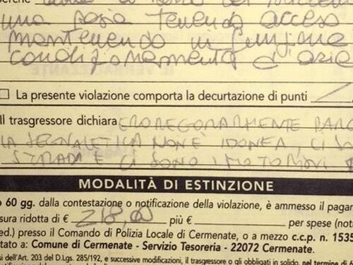 Fermo con l'aria condizionata: multato per 218 euro