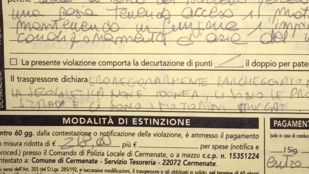 Fermo con l'aria condizionata: multato per 218 euro