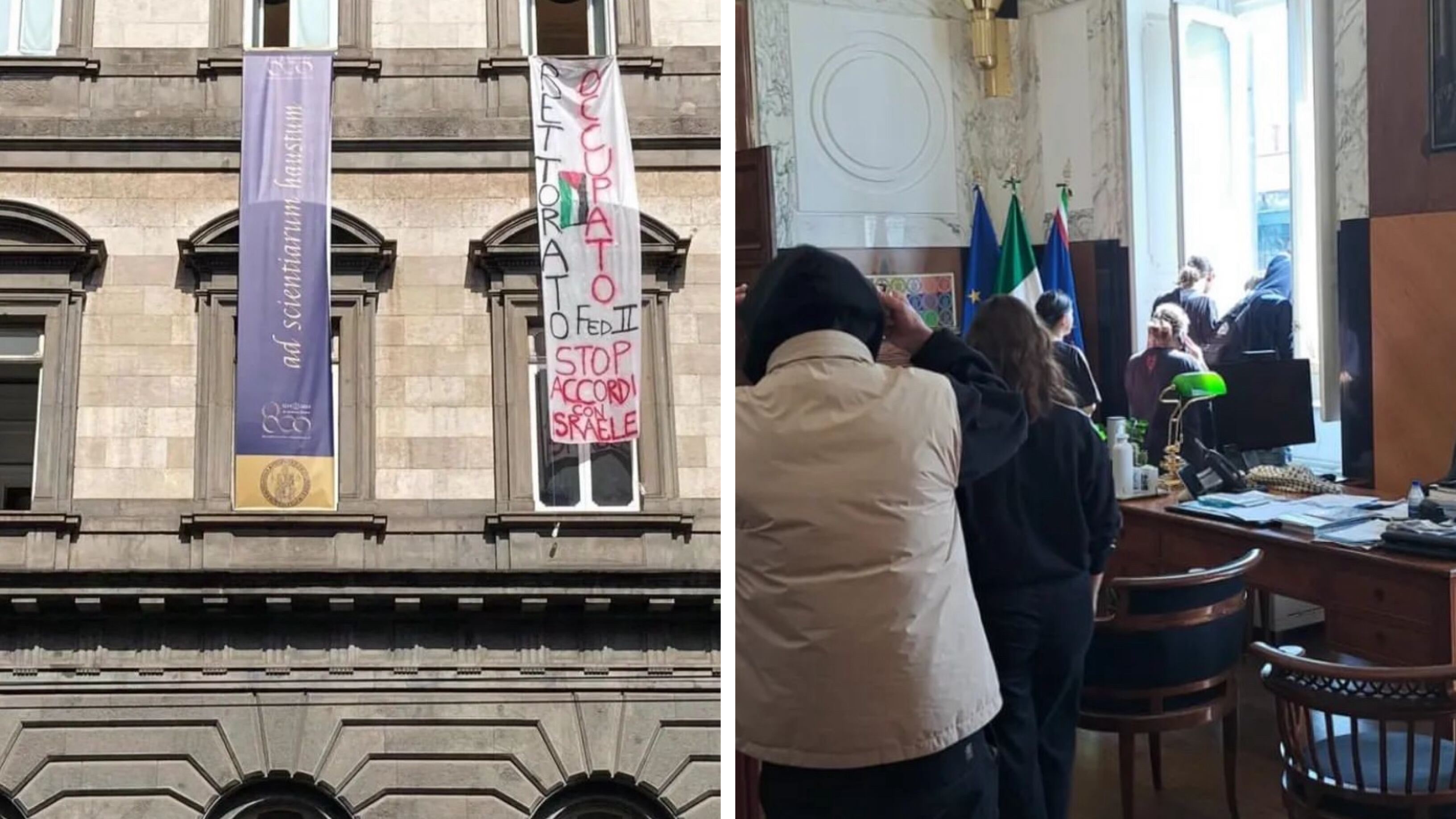 "Rettorato occupato". Blitz degli studenti pro-Palestina alla Federico II di Napoli