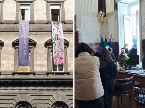 "Rettorato occupato". Blitz degli studenti pro-Palestina alla Federico II di Napoli