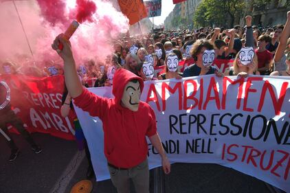 manifestazione studenti roma