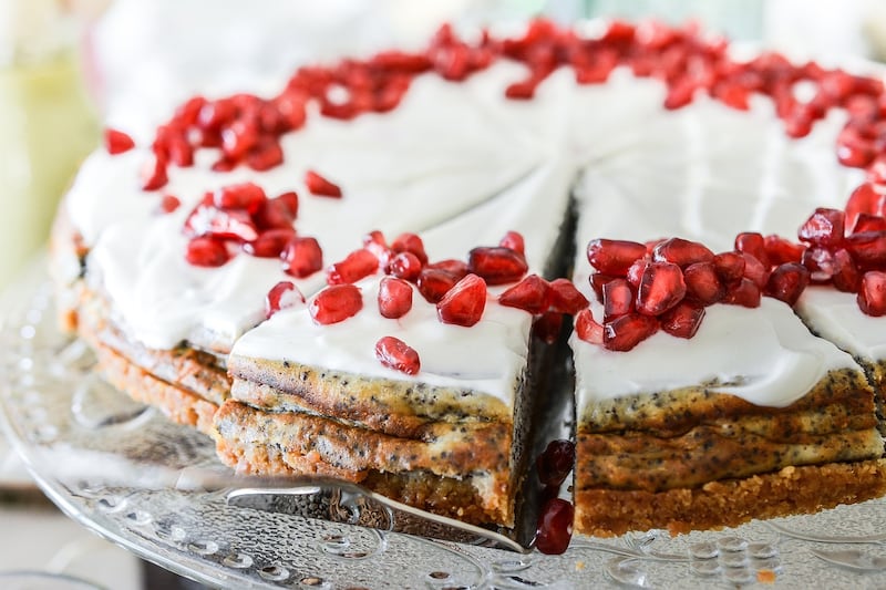 Torta con melagrana