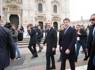 Premier Giuseppe Conte a Milano. Passeggiata col sindaco Beppe Sala 4