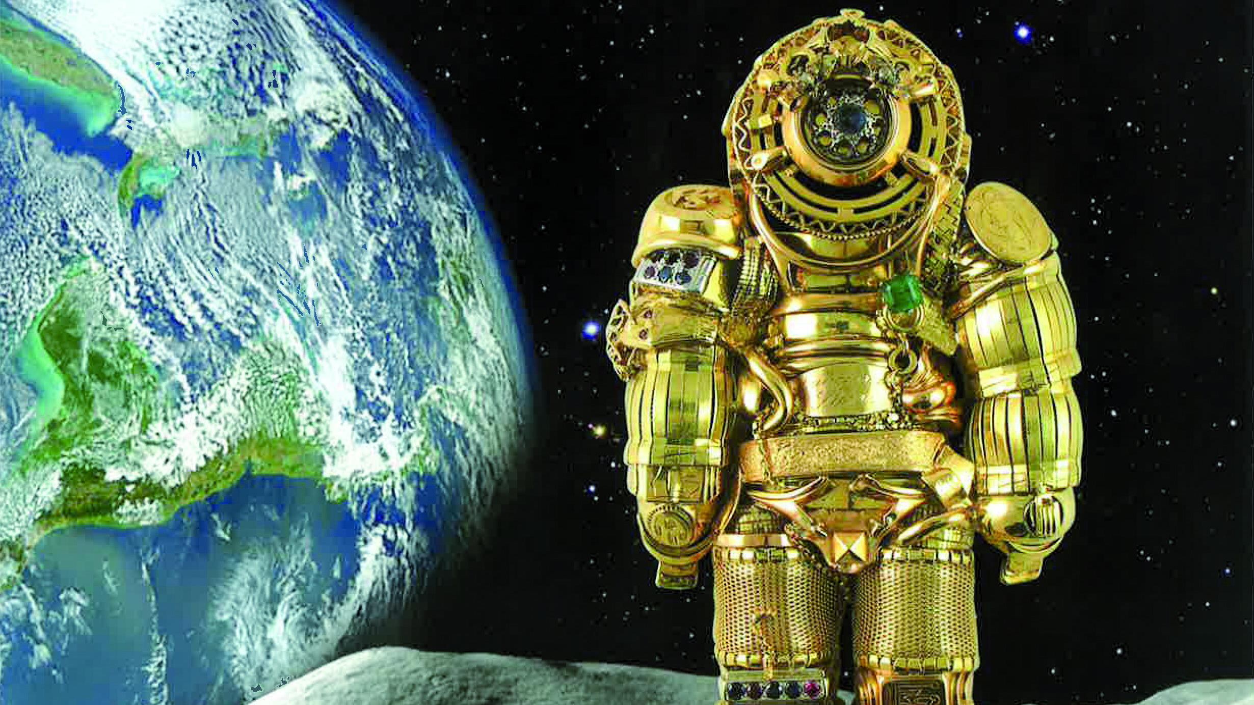 Quell'astronauta d'oro in mostra... sulla Luna