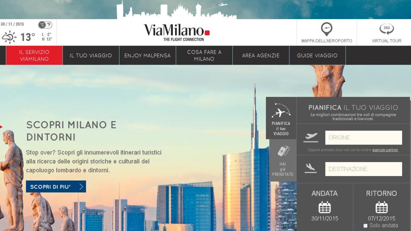 ViaMilano, la porta del mondo da Malpensa: on line sul sito anche le guide per viaggiare