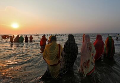 India, le celebrazioni per la festività Indu di Chhath 11