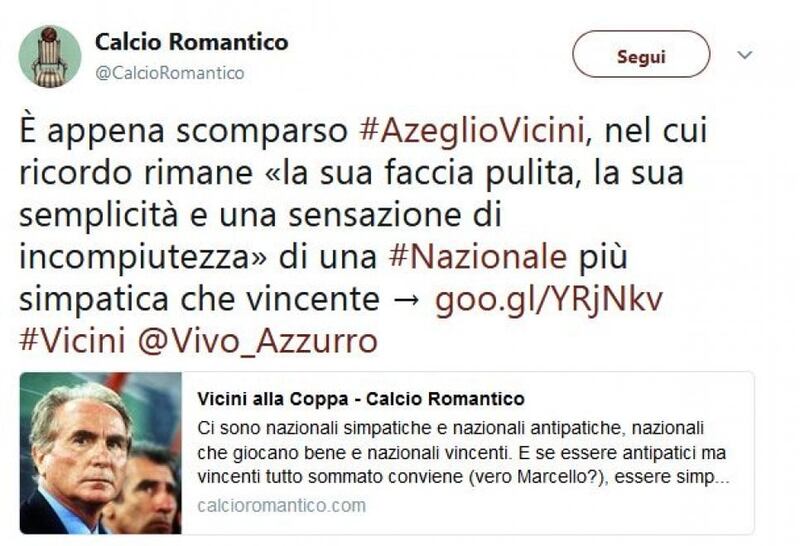 Il cordoglio social per la morte di Vicini 8