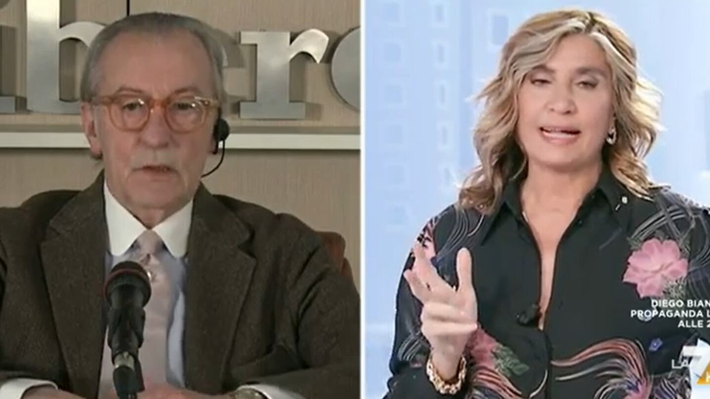 "Per te si divertono?", "Ma piantala, hai rotto...". Ed è "rissa" in tv tra Merlino e Feltri