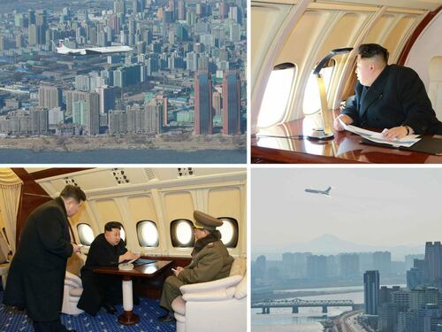 La prima volta sul suo jet del coreano Kim Jong-un