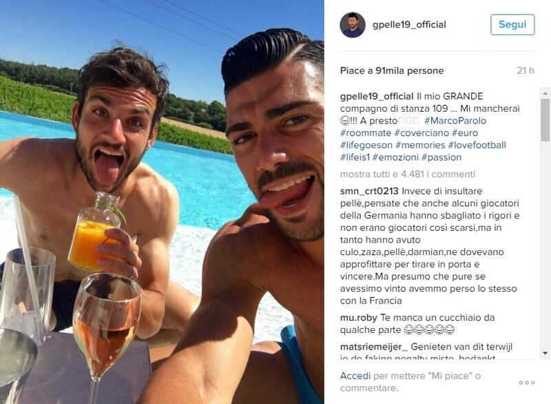 Il post di Pellè su Instagram