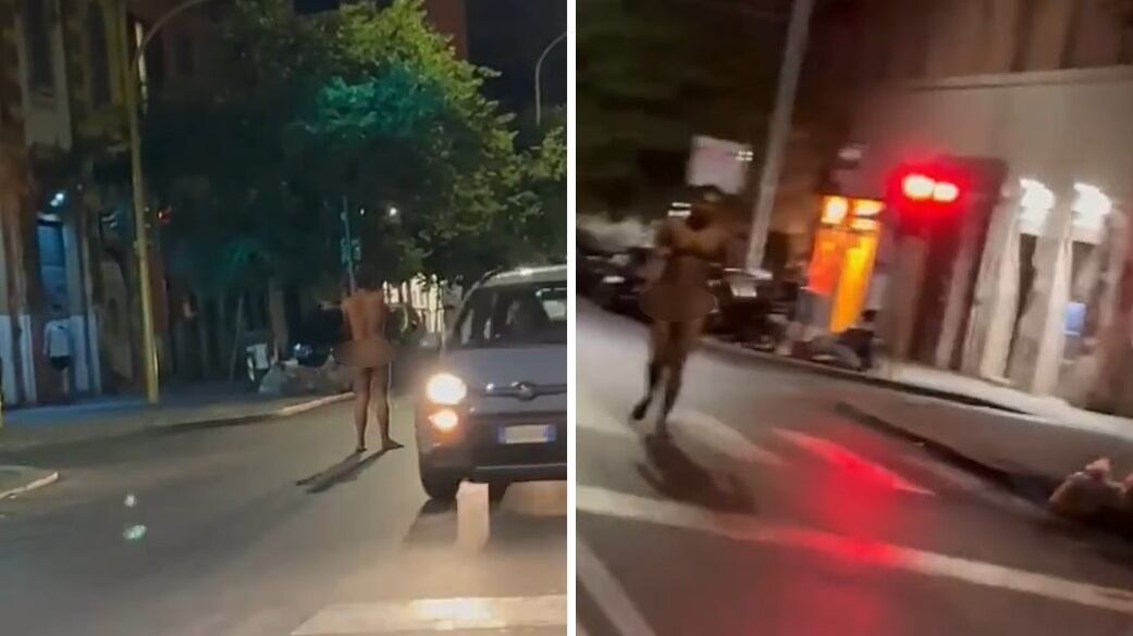 Un folle passeggia nudo per Roma