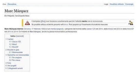 Wikipedia, hackerati i profili di Lorenzo, Marquez e Biaggi 7