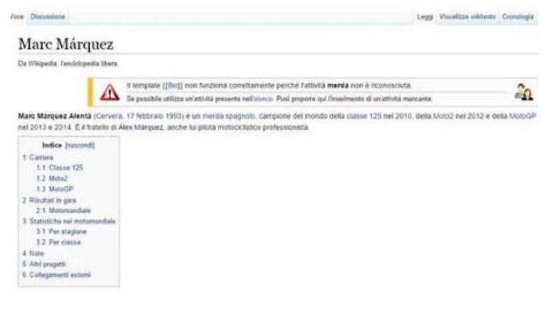 Wikipedia, hackerati i profili di Lorenzo, Marquez e Biaggi 7