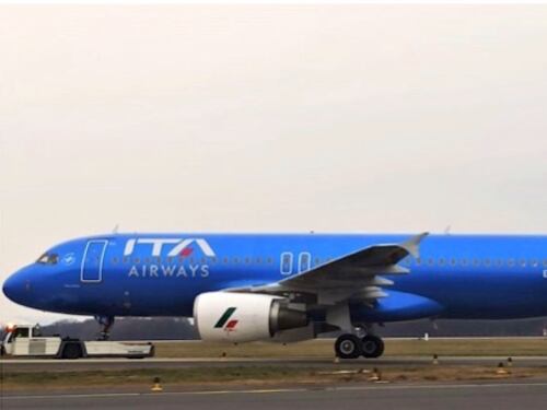 Ita Airways, A320 con la nuova livrea da Fiumicino a Linate